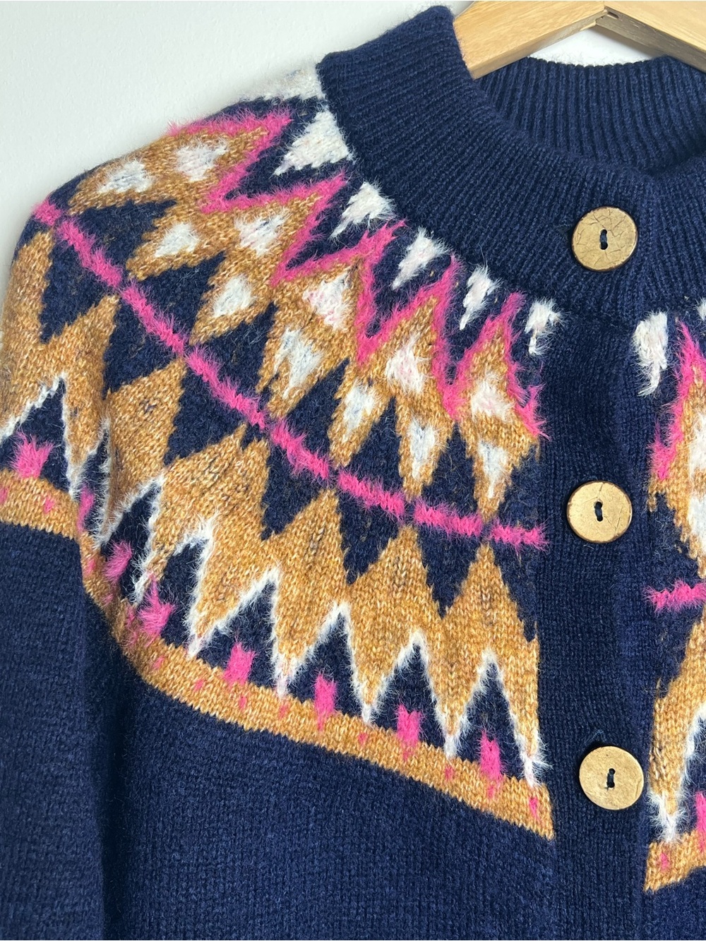 NWT Pilcro Crew-Neck Cozy Fairisle Cardigan Sweater from Anthropologie - Picture 8 of 12